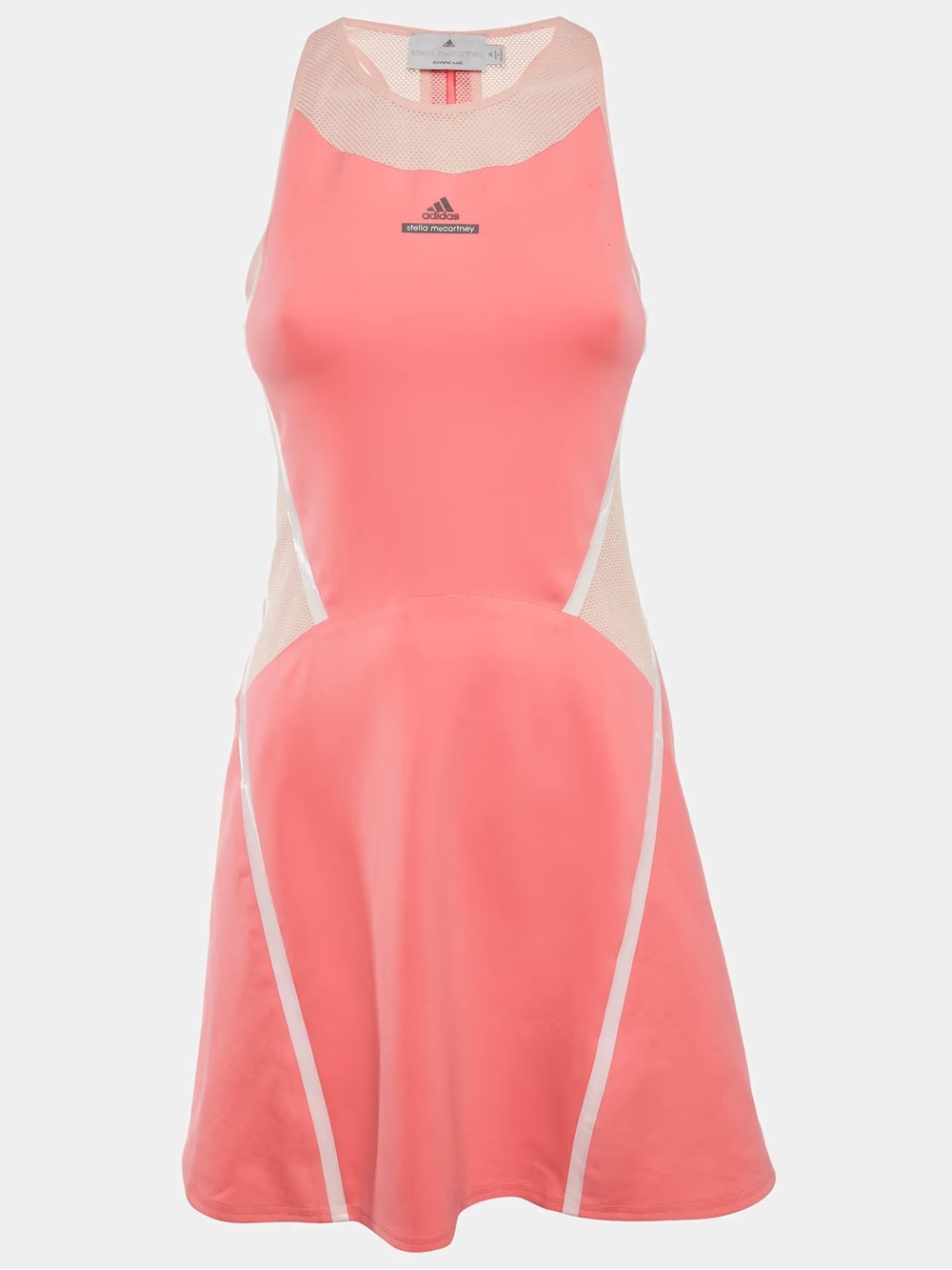 adidas Coral Pink Mesh-Trim Mini Dress